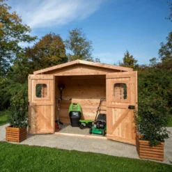 Abri En Madriers Douglas 28mm DOMMAR 6,33m² + Couverture Onduline - HABRITA -Jardin Abri Boutique abri dommar 633m en madriers douglas 28mm sans plancher habrita 5