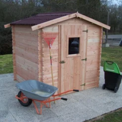 Abri De Jardin En Douglas DUBLIN 4,28m² Madriers 28mm + Couverture Onduline - HABRITA -Jardin Abri Boutique abri dublin 428m en madriers douglas 28mm sans plancher habrita 4