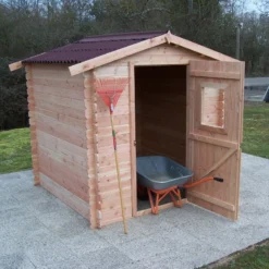 Abri De Jardin En Douglas DUBLIN 4,28m² Madriers 28mm + Couverture Onduline - HABRITA -Jardin Abri Boutique abri dublin 428m en madriers douglas 28mm sans plancher habrita 5