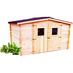 Abri De Jardin En Bois De Douglas 9,85m² DUBLIN 28mm + Couverture Onduline - HABRITA -Jardin Abri Boutique abri dublin 532m en madriers douglas 28mm sans plancher habrita 2