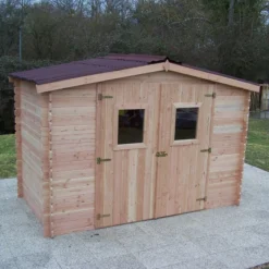 Abri De Jardin En Bois De Douglas 9,85m² DUBLIN 28mm + Couverture Onduline - HABRITA -Jardin Abri Boutique abri dublin 532m en madriers douglas 28mm sans plancher habrita 4