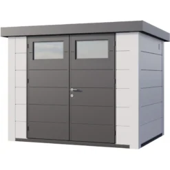 Abri En Acier Galvanisé Blanc 5,6m² Avec Double Porte Eleganto 2721 Telluria
