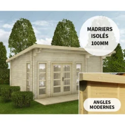 Abri En Bois Massif 22m² Avec Isolation Madriers 100mm Gardy Shelter