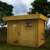 Abri En Bois Massif 7,5m² MODERNE Traité Marron 28mm Gardy Shelter
