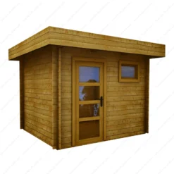 Abri En Bois Massif 7,5m² MODERNE Traité Marron 28mm Gardy Shelter -Jardin Abri Boutique abri en bois massif 75m moderne traite marron 28mm gardy shelter 2