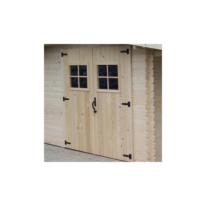 Abri En Bois Massif 9,9m² + Bûcher 3m² - 28mm + Couverture Ondulée - Habrita 3 Abri En Bois Massif 9,9m² + Bûcher 3m² - 28mm + Couverture Ondulée - Habrita – Image 3