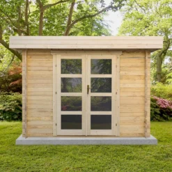 Abri En Bois Massif 9m² MODERNE - Madriers 28mm Gardy Shelter -Jardin Abri Boutique abri en bois massif 9m moderne madriers 28mm gardy shelter 2
