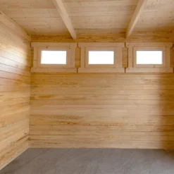 Abri En Bois Massif 9m² MODERNE Traité Marron 28mm Gardy Shelter -Jardin Abri Boutique abri en bois massif 9m moderne teinte marron madriers 28mm gardy shelter 5