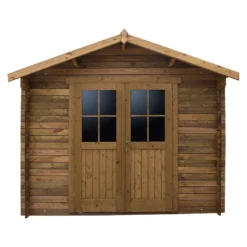 Abri En Bois Massif 9m² PLUS 28mm Traité Teinté Marron Gardy Shelter -Jardin Abri Boutique abri en bois massif 9m plus 28mm traite teinte marron gardy shelter 2