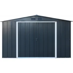 Abri En Métal Parois Hautes Anthracite Colussus 9,74m² DURAMAX + Kit Ancrage -Jardin Abri Boutique abri en metal parois hautes anthracite colussus 972m duramax kit ancrage 2