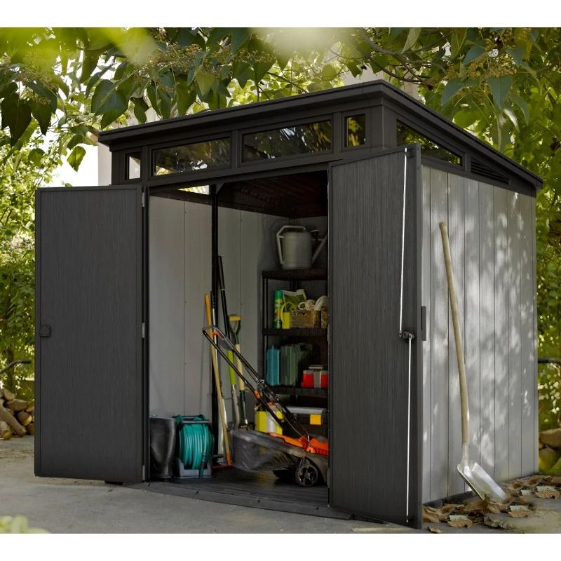 Abri En Résine Brossée Monopente Brossium 4,7m² + Plancher Keter 2 Abri En Résine Brossée Monopente Brossium 4,7m² + Plancher Keter – Image 2