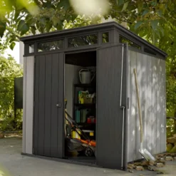 Abri En Résine Brossée Monopente Brossium 4,7m² + Plancher Keter