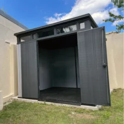 Abri Monopente En Résine Brossée Brossium 6m² + Plancher KETER -Jardin Abri Boutique abri en resine brossee monopente brossium 6m plancher keter 4