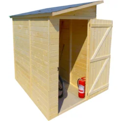 Abri Mural En Bois Brut 2,27m² Avec Porte Latérale - Habrita