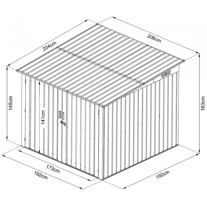 Abri Pour 4 Vélos En Métal Anthracite 4,2m² + Kit D'ancrage X-METAL 5 Abri Pour 4 Vélos En Métal Anthracite 4,2m² + Kit D'ancrage X-METAL – Image 5