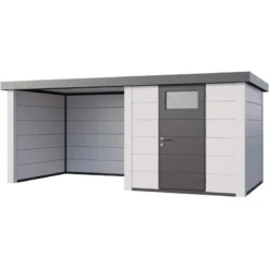 Abri Telluria Eleganto Lounge 2424 Blanc 12,5m² Avec Extension Gauche - Telluria