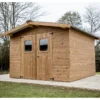 Abri Thermabri 12,31m² En Bois Thermo Traité Toiture En Acier HABRITA