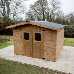 Abri Thermabri 12,31m² En Bois Thermo Traité Toiture En Acier HABRITA -Jardin Abri Boutique abri thermabri 1197m en bois thermo traite toiture en acier habrita 2