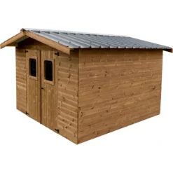 Abri Thermabri 12,31m² En Bois Thermo Traité Toiture En Acier HABRITA -Jardin Abri Boutique abri thermabri 1197m en bois thermo traite toiture en acier habrita 3