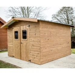 Abri Thermabri 12,31m² En Bois Thermo Traité Toiture En Acier HABRITA -Jardin Abri Boutique abri thermabri 1197m en bois thermo traite toiture en acier habrita 4