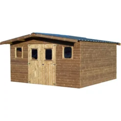 Abri Thermabri 19,69m² En Bois Thermo Traité Toiture En Acier HABRITA -Jardin Abri Boutique abri thermabri 1969m en bois thermo traite toiture en acier habrita 5
