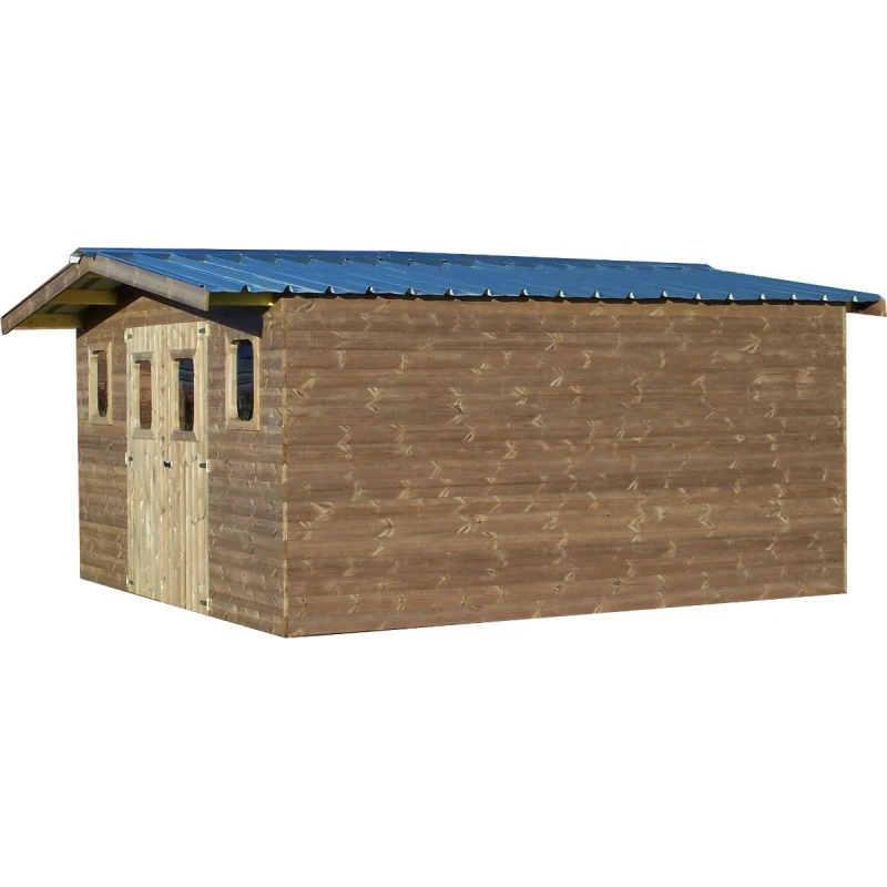 Abri Thermabri 24,30m² En Bois Thermo Traité Toiture En Acier HABRITA 2 Abri Thermabri 24,30m² En Bois Thermo Traité Toiture En Acier HABRITA – Image 2