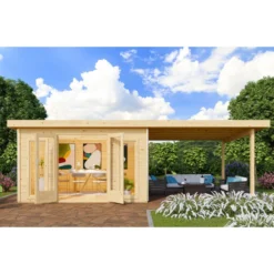 Abri Toit Plat 13,60m² Bois Massif 40mm Radeburg 3 Avec Appentis 330cm – Karibu 8 Abri Toit Plat 13,60m² Bois Massif 40mm Radeburg 3 Avec Appentis 330cm – Karibu -Jardin Abri Boutique abri toit plat 1360m bois massif 40mm radeburg 3 avec appentis 330cm karibu 2