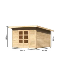 Abri Toit Plat 9,55m² Bois Massif 40mm Northeim 3 – Karibu -Jardin Abri Boutique abri toit plat 955m bois massif 40mm northeim 3 woodfeeling 3