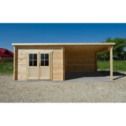 Abri Toit Plat 9m² PLUS + Terrasse Couverte Latérale 9m² Gardy Shelter -Jardin Abri Boutique abri toit plat 9m plus terrasse couverte laterale 9m gardy shelter 2