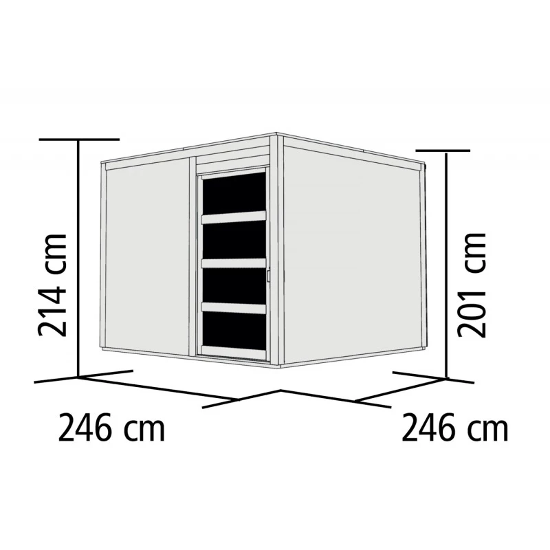 Abri Toit Plat En Bois Massif 19mm Qubic 6,05m² - Karibu 2 Abri Toit Plat En Bois Massif 19mm Qubic 6,05m² - Karibu – Image 2