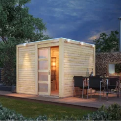 Abri Toit Plat En Bois Massif 19mm Qubic 6,05m² - Karibu 8 Abri Toit Plat En Bois Massif 19mm Qubic 6,05m² - Karibu -Jardin Abri Boutique abri toit plat qubic de 605m en bois massif 19mm karibu 2