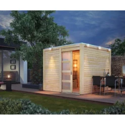 Abri Toit Plat En Bois Massif 19mm Qubic 6,05m² - Karibu