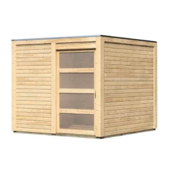 Abri Toit Plat En Bois Massif 19mm Qubic 6,05m² - Karibu 11 Abri Toit Plat En Bois Massif 19mm Qubic 6,05m² - Karibu -Jardin Abri Boutique abri toit plat qubic de 605m en bois massif 19mm karibu 5