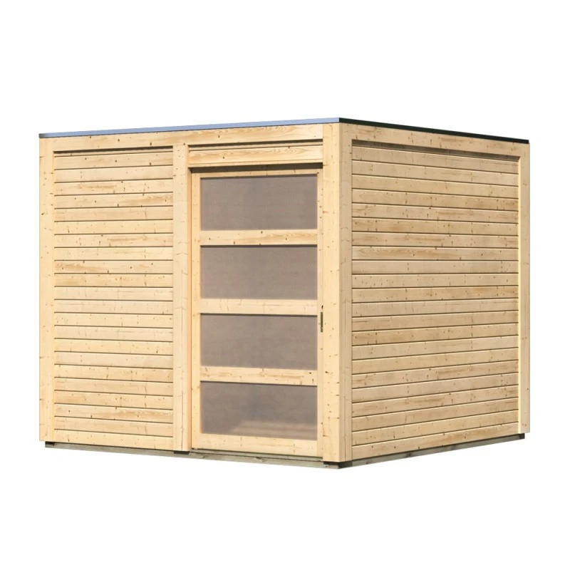 Abri Toit Plat En Bois Massif 19mm Qubic 6,05m² - Karibu 6 Abri Toit Plat En Bois Massif 19mm Qubic 6,05m² - Karibu – Image 6