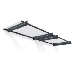 Auvent Marquise En Acrylique Gris Clair NANCY™ 3000 – Canopia By Palram -Jardin Abri Boutique auvent marquise en acrylique gris clair nancy 3000 canopia 2