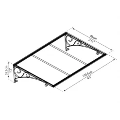 Auvent Marquise En Polycarbonate 2 Mm VENUS™ 1350 – Palram - Canopia -Jardin Abri Boutique auvent marquise en polycarbonate 2 mm venus 1350 palram 3