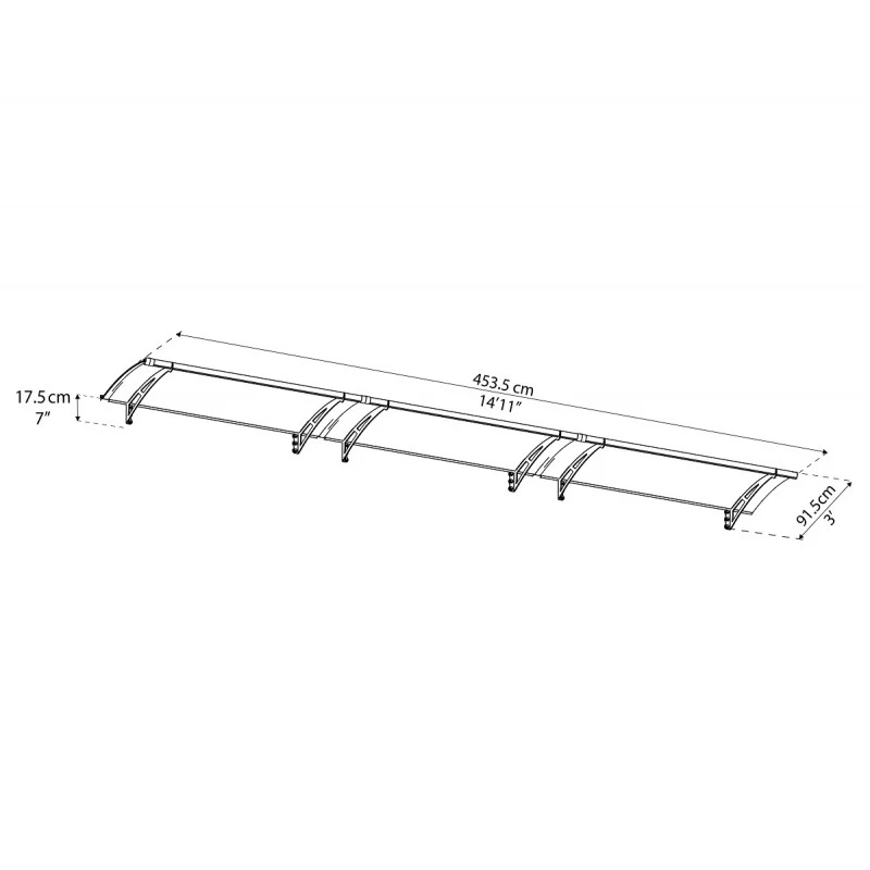 Auvent Marquise Gris AQUILA™ 4500 - Canopia By Palram 3 Auvent Marquise Gris AQUILA™ 4500 - Canopia By Palram – Image 3