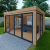 Bureau De Jardin En Bois Massif 11,8m² - Madriers 40mm Traités Teinté Marron Gardy Shelter