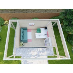 Bureau De Jardin En Bois Massif Avec Terrasse 16,5m² - Madriers 40mm Gardy Shelter -Jardin Abri Boutique bureau de jardin en bois massif avec terrasse 165m madriers 40mm gardy shelter 5