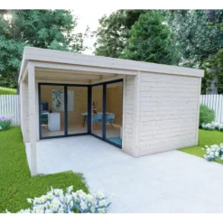 Bureau De Jardin En Bois Massif Avec Terrasse 18,6m² - Madriers 40mm Gardy Shelter -Jardin Abri Boutique bureau de jardin en bois massif avec terrasse 186m madriers 40mm gardy shelter 5