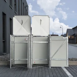 Cache-poubelle 2 Compartiments Müllbox En Aluminium Gris 2x240L – HIDE -Jardin Abri Boutique cache poubelle 2 compartiments mullbox en aluminium gris 2x240l hide 4