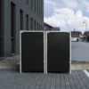 Cache-poubelle 2 Compartiments Müllbox En Aluminium Noir 2x240L – HIDE