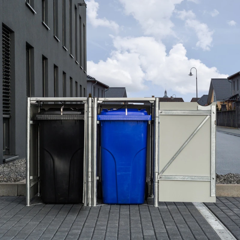 Cache-poubelle 2 Compartiments Müllbox En Aluminium Noir 2x240L – HIDE 5 Cache-poubelle 2 Compartiments Müllbox En Aluminium Noir 2x240L – HIDE – Image 5