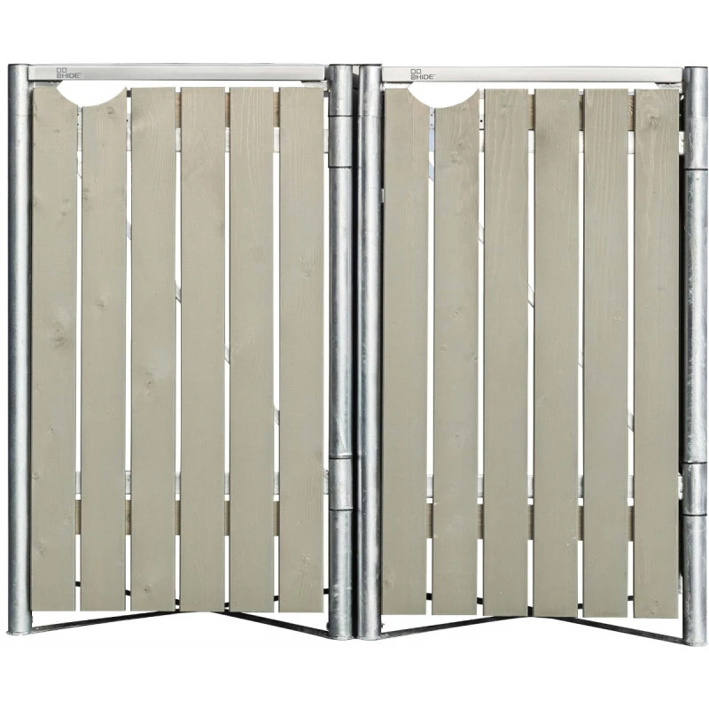 Cache-poubelle 2 Compartiments Müllbox En Bois Traité Gris 2x240L – HIDE 3 Cache-poubelle 2 Compartiments Müllbox En Bois Traité Gris 2x240L – HIDE – Image 3