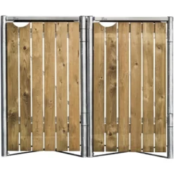 Cache-poubelle 2 Compartiments Müllbox En Bois Traité Naturel 2x140L – HIDE -Jardin Abri Boutique cache poubelle 2 compartiments mullbox en bois traite naturel 2x140l hide 2