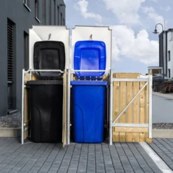 Cache-poubelle 2 Compartiments Müllbox En Bois Traité Naturel 2x240L – HIDE -Jardin Abri Boutique cache poubelle 2 compartiments mullbox en bois traite naturel 2x240l hide 4