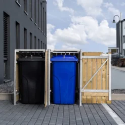 Cache-poubelle 2 Compartiments Müllbox En Bois Traité Naturel 2x240L – HIDE -Jardin Abri Boutique cache poubelle 2 compartiments mullbox en bois traite naturel 2x240l hide 5