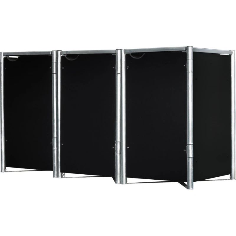 Cache-poubelle 3 Compartiments Müllbox En Aluminium Noir 3x240L – HIDE 3 Cache-poubelle 3 Compartiments Müllbox En Aluminium Noir 3x240L – HIDE – Image 3