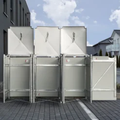 Cache-poubelle 3 Compartiments Müllbox En Aluminium Noir 3x240L – HIDE 11 Cache-poubelle 3 Compartiments Müllbox En Aluminium Noir 3x240L – HIDE -Jardin Abri Boutique cache poubelle 3 compartiments mullbox en aluminium noir 3x240l hide 5