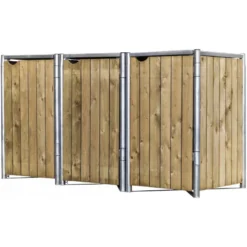 Cache-poubelle 3 Compartiments Müllbox En Bois Traité Naturel 3x240L – HIDE 8 Cache-poubelle 3 Compartiments Müllbox En Bois Traité Naturel 3x240L – HIDE -Jardin Abri Boutique cache poubelle 3 compartiments mullbox en bois traite naturel 3x240l hide 2
